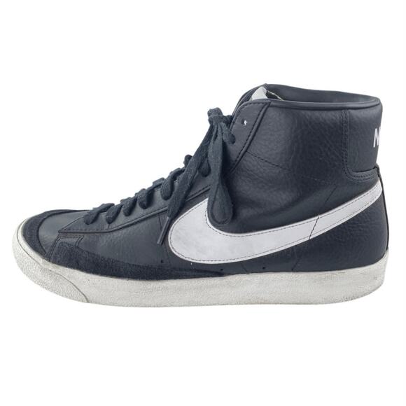 Nike Blazer Mid 77 Vintage Men's Black Sail Leather Lace Up Athletic Sneakers 12 - Picture 1 of 5